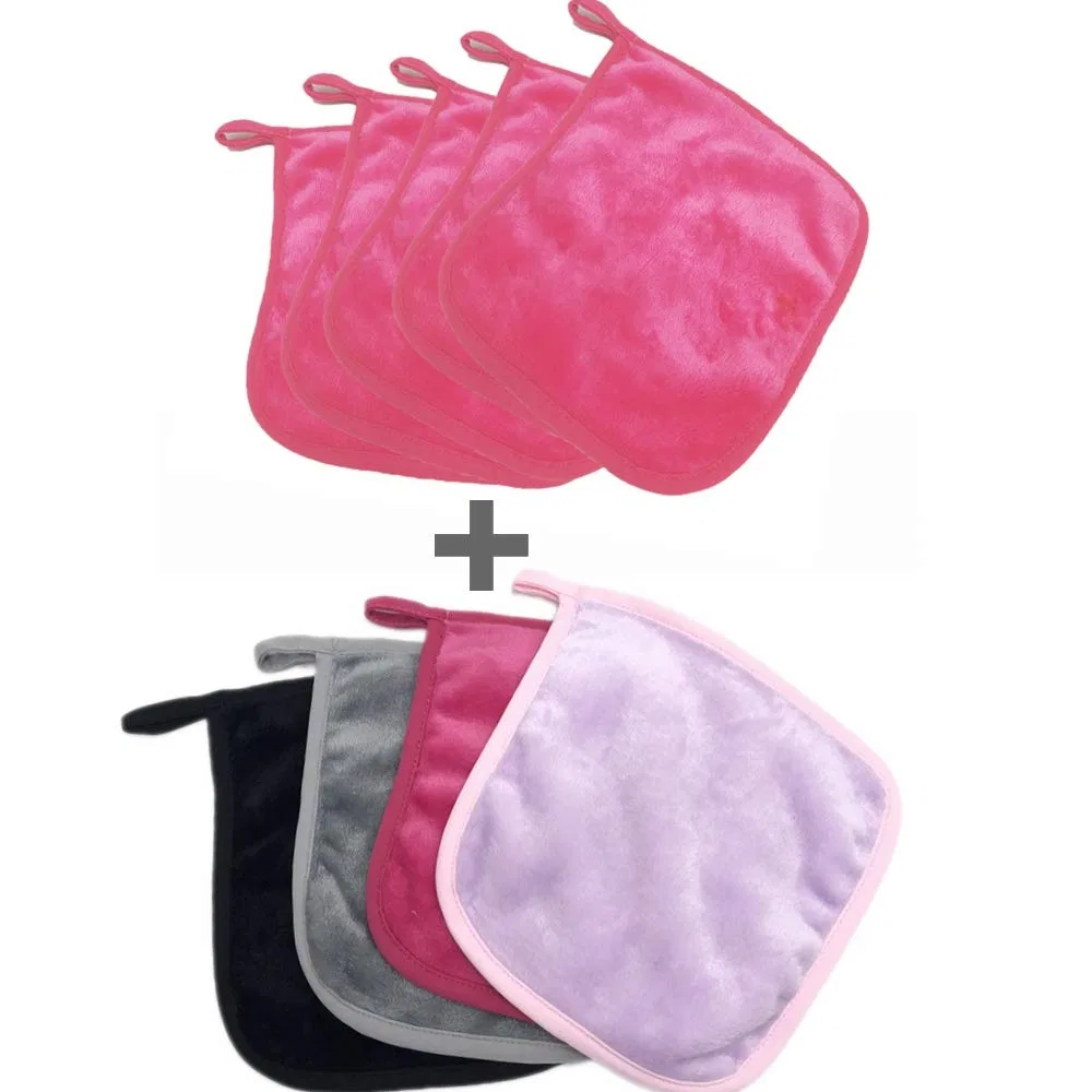 Салфетки для снятия макияжа многоразовые, LRENNA, набор 8 шт., Rose Red