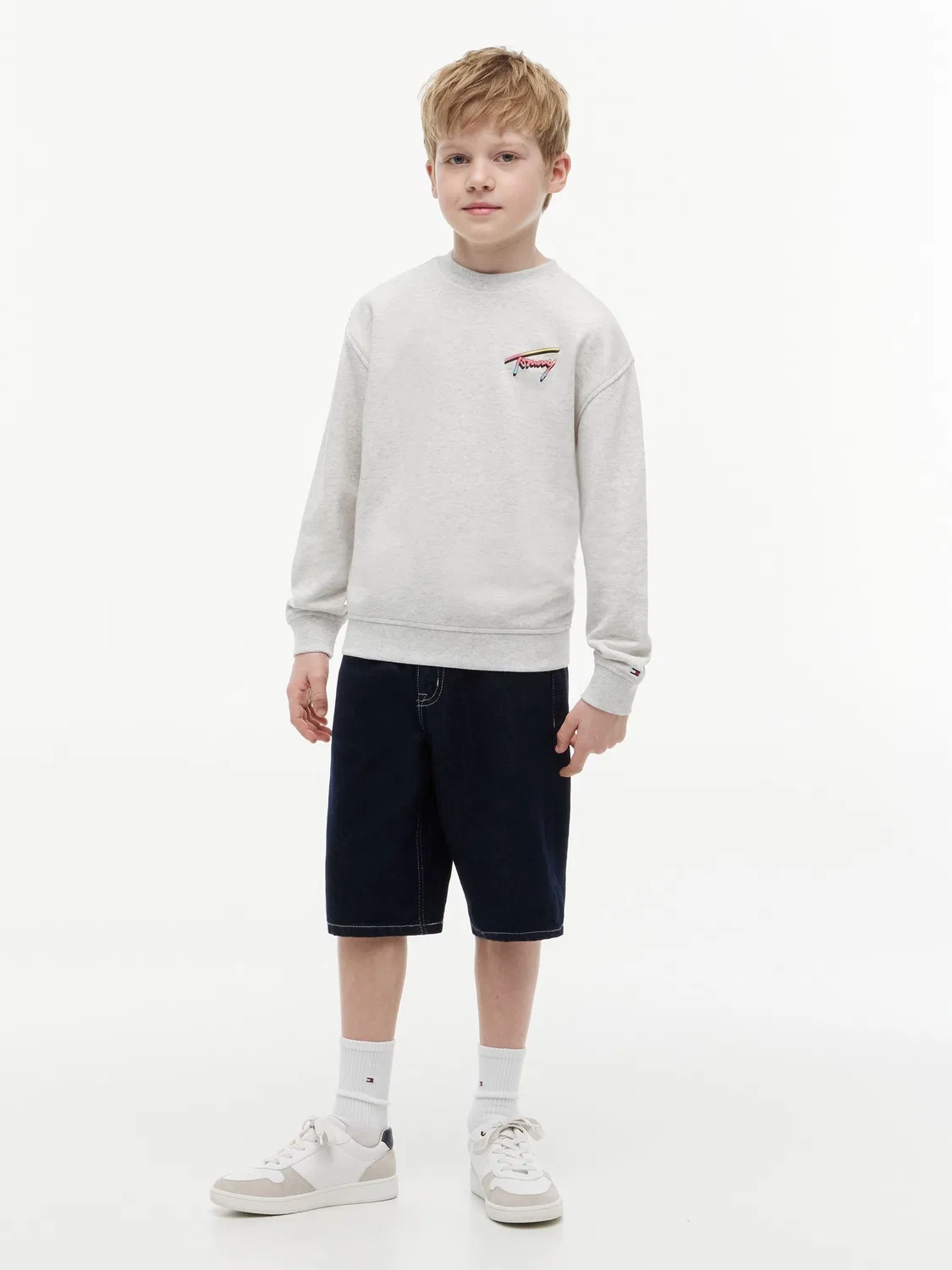 Свитшот с логотипом на спине Tommy Hilfiger, серый — фото 3