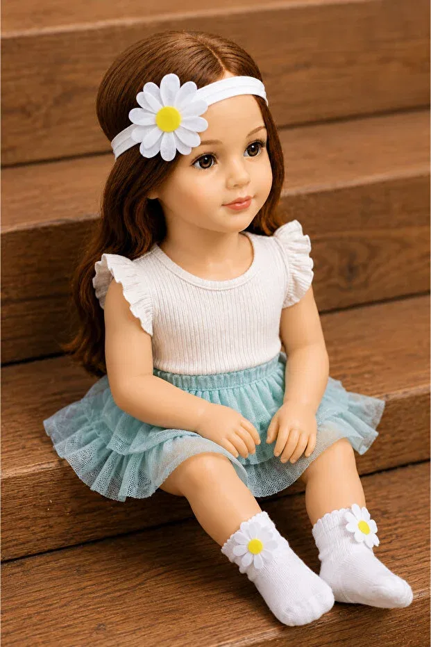 Детские гольфы для новорожденных хлопковые Özkardeşler Baby, White — фото 4