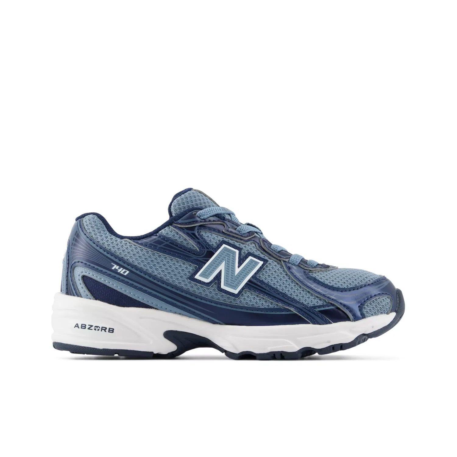 Детские кроссовки с эластичной шнуровкой 740 Bungee Lace New Balance, Shadow Blue With Nb Navy