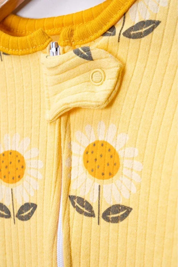 Детский комбинезон-реглан с принтом 3-предметный набор Mıdırık, Yellow — фото 4