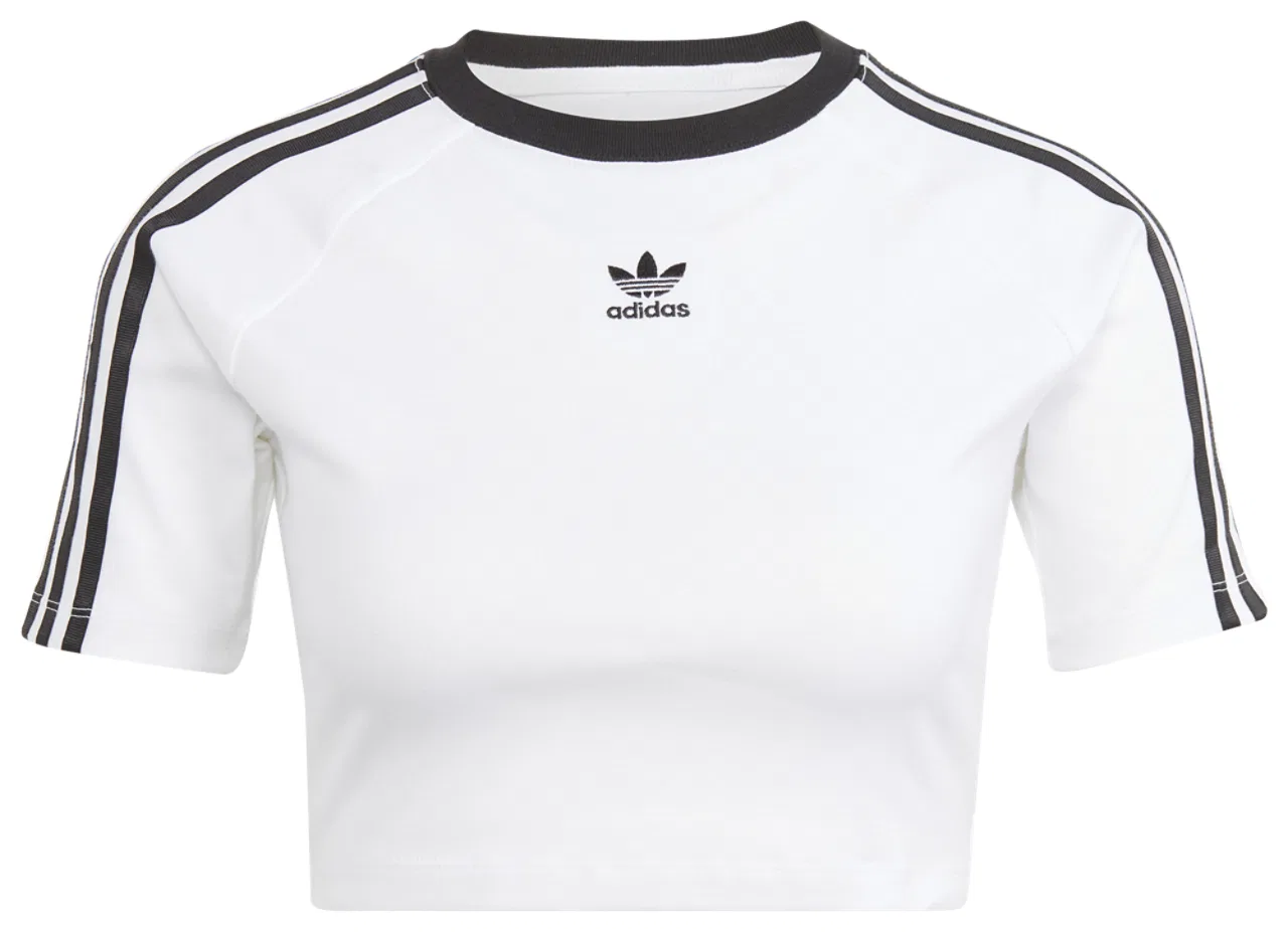 Женская футболка 3 Stripe Baby T-Shirt Adidas, белый/черный — фото 4