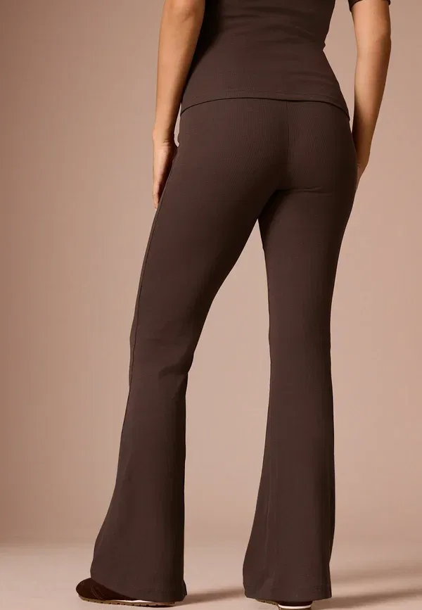 Леггинсы хлопковые Maternity flare leggings Next, chocolate brown, коричневый/шоколадный — фото 2