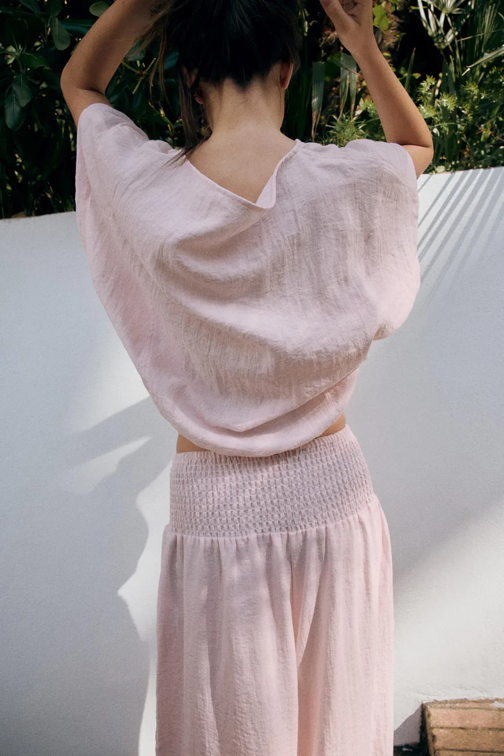 Рубашка-накидка с регулируемым низом ZARA, Light Pink — фото 4