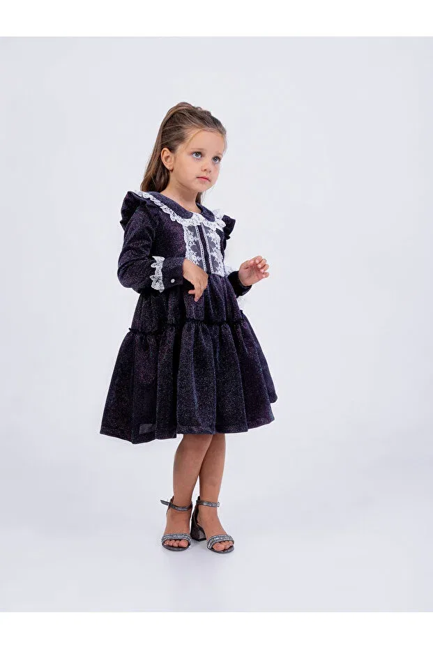 Детское платье для девочек кружевное Filizdens Kids, Navy Blue