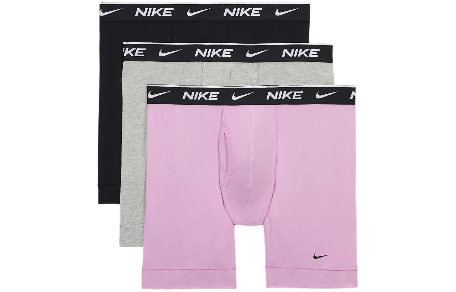 Мужские боксеры Nike Dri-FIT Essential Stretch, комплект из 3 штук, Rise Pink/Heather Gray/Black/White