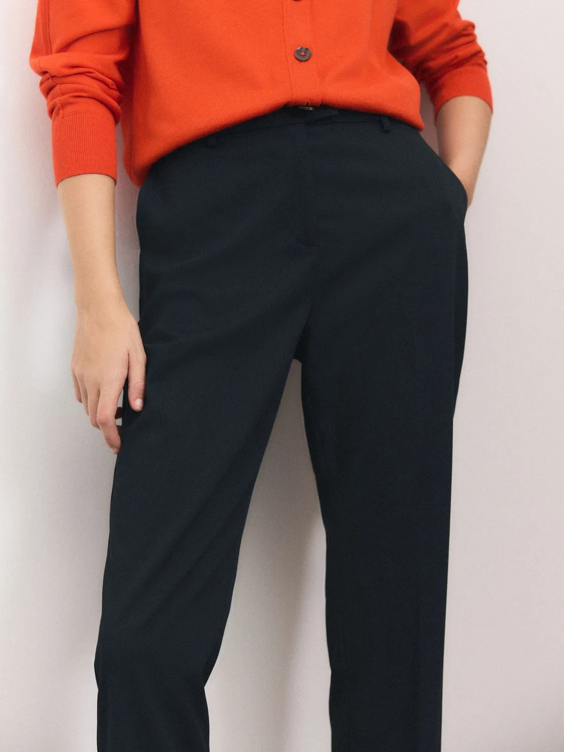 Брюки зауженные, текстурированная ткань, Navy Blue Next — фото 4