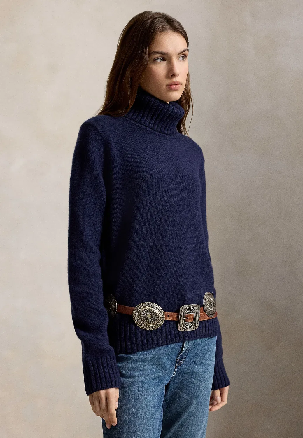 Шерстяной свитер с высоким воротником - джемпер Polo Ralph Lauren, Hunter Navy