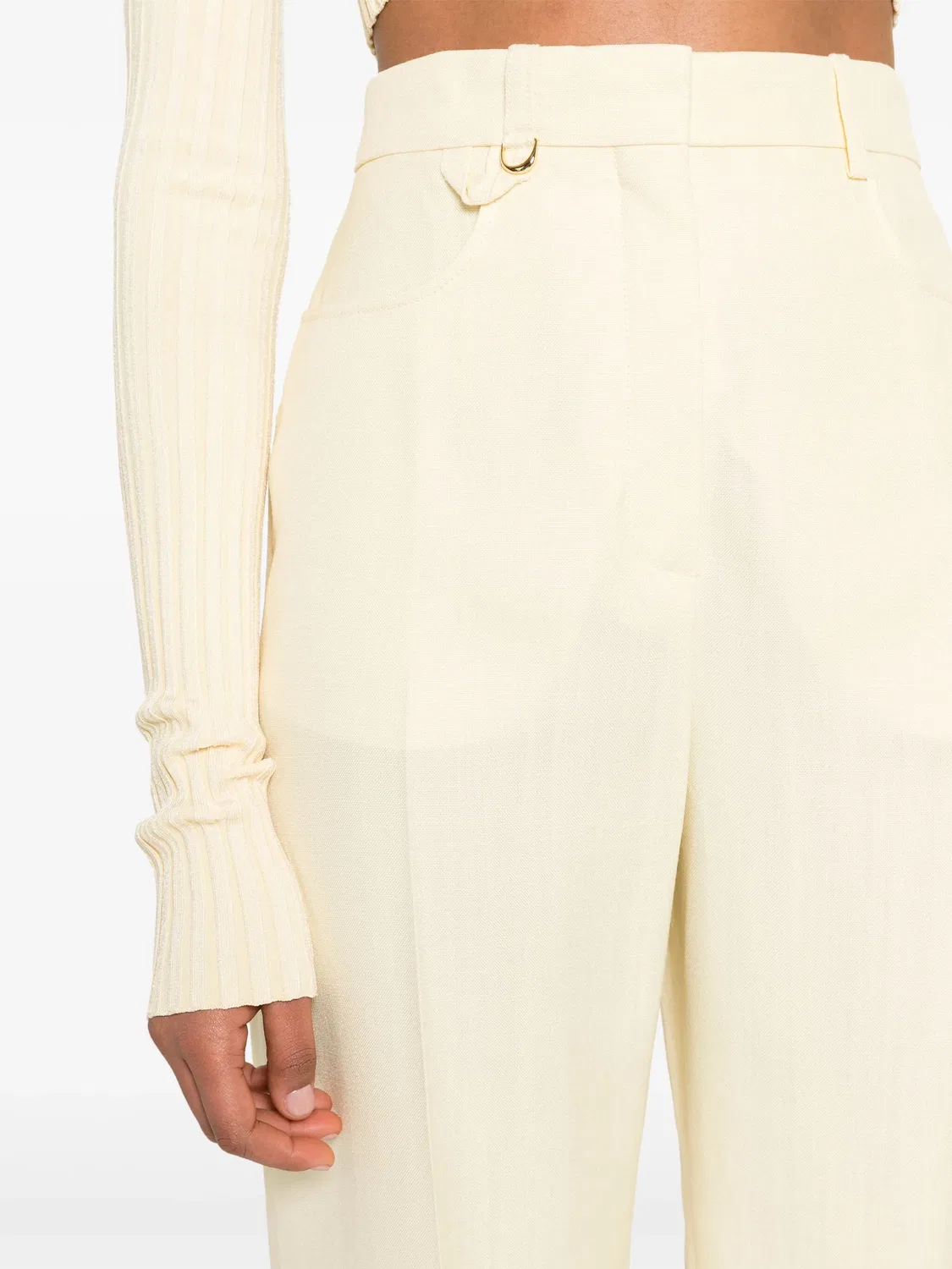Jacquemus Трубчатые брюки цвета бледного желтого — фото 2