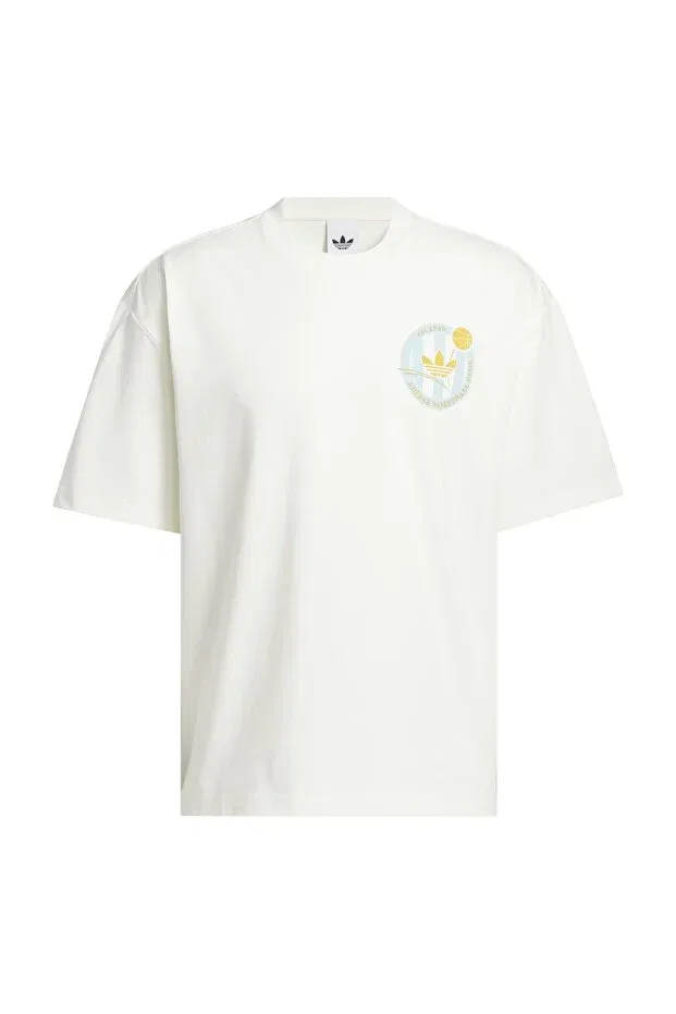 Женская футболка с принтом World Cup - Og Crest Tee Adidas, Off White — фото 4