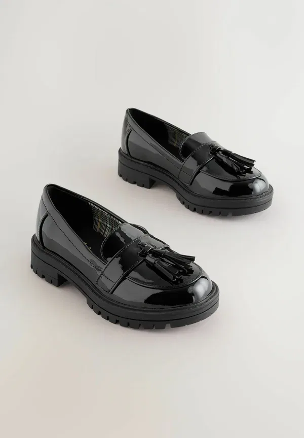 Туфли лоферы на плоской подошве School Chunky Tassel Loafers Next Patent, черный — фото 2