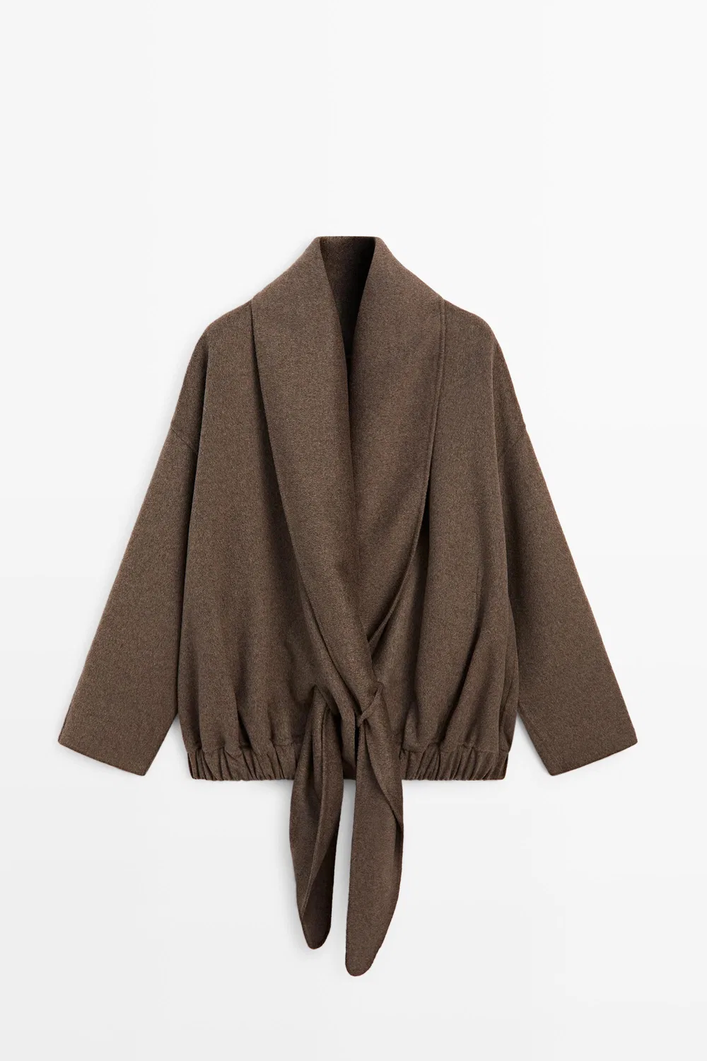 Куртка Massimo Dutti, из меланжевой шерстяной смеси, Mole Brown — фото 2