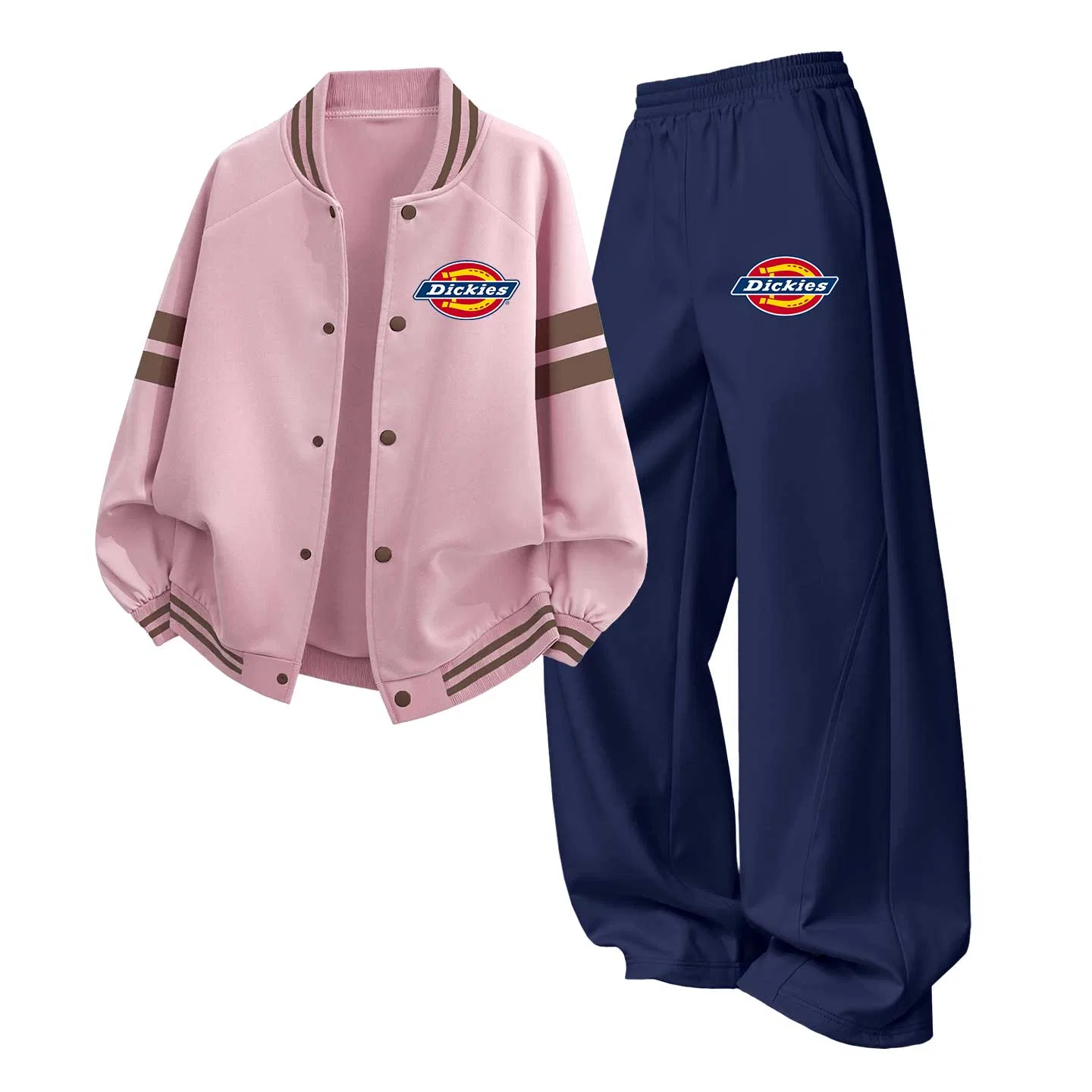 Детский спортивный комплект в ретро-стиле S Logo K Dickies, Rose Red/Navy Blue — фото 4