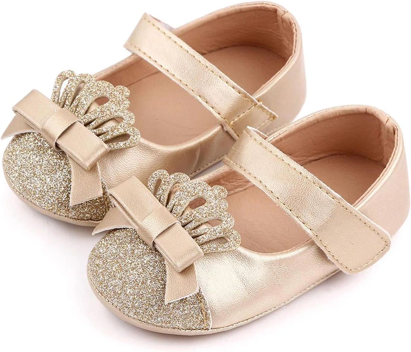 Детские туфли для девочек с принтом Crown Shoe, Gold — фото 3