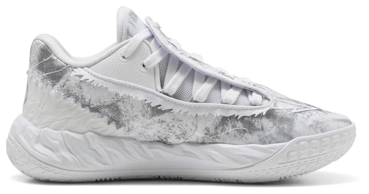 Детские кроссовки для мальчиков с текстильным верхом PUMA MB.05 Lo Team, White Gray Echo