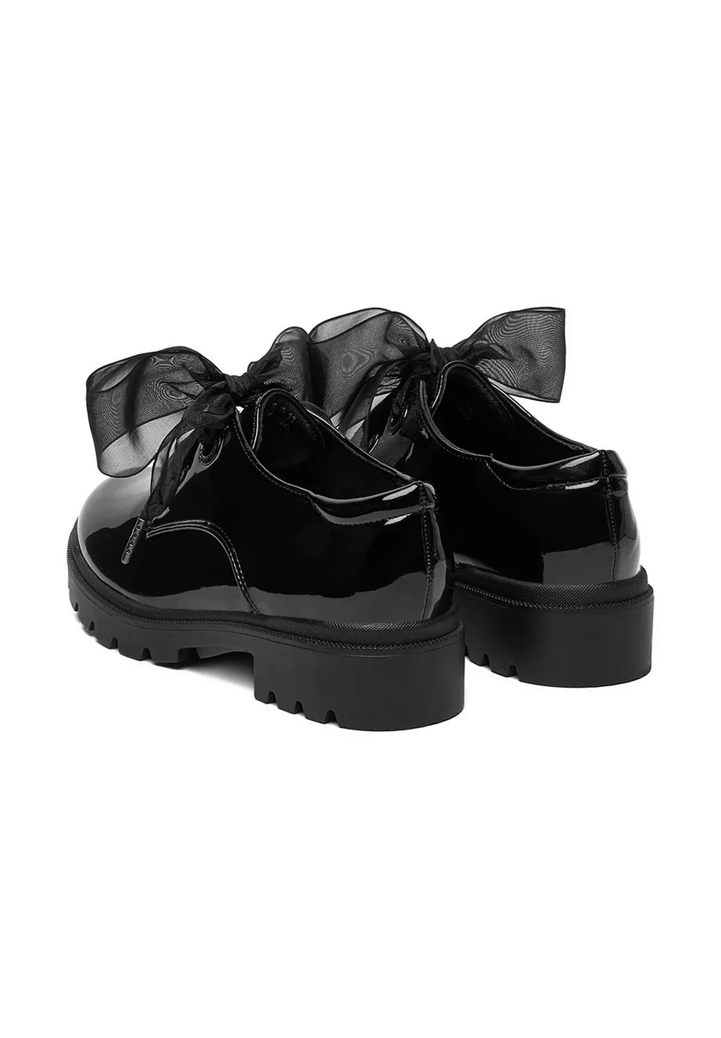Низкие туфли для девочек 5907964287896 - на шнуровке Deezee, Black — фото 4