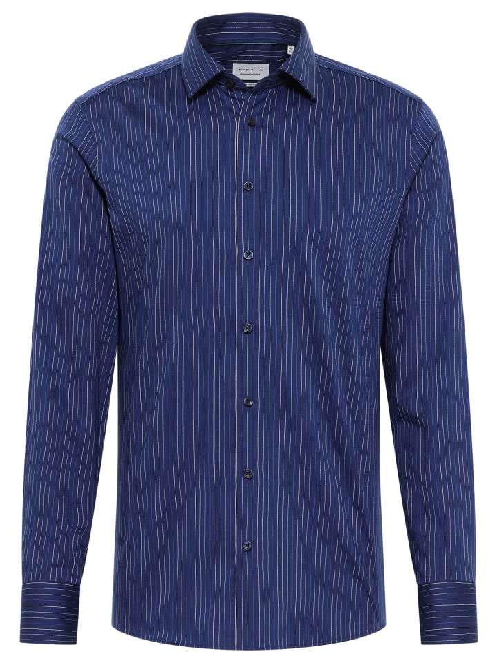 

Eterna Приталенная рубашка темно-синего цвета