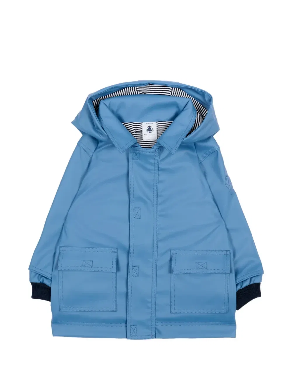 Куртка с капюшоном на липучках Petit Bateau, синий