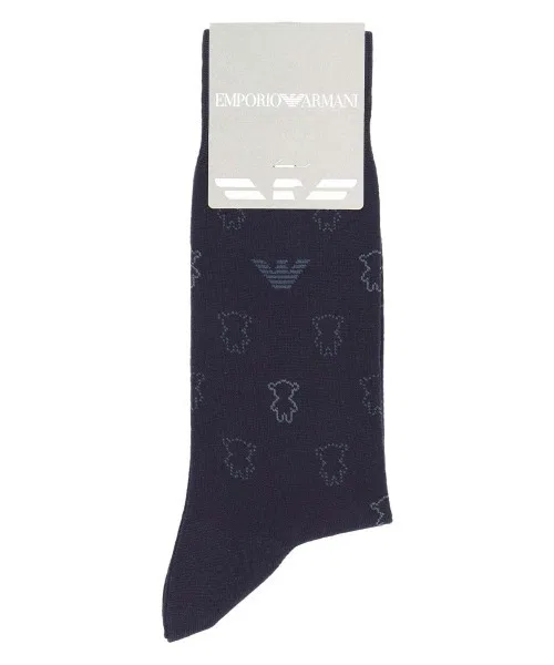 Мужские носки с принтом Eagle & Manga Bear EMPORIO ARMANI, Dark Navy