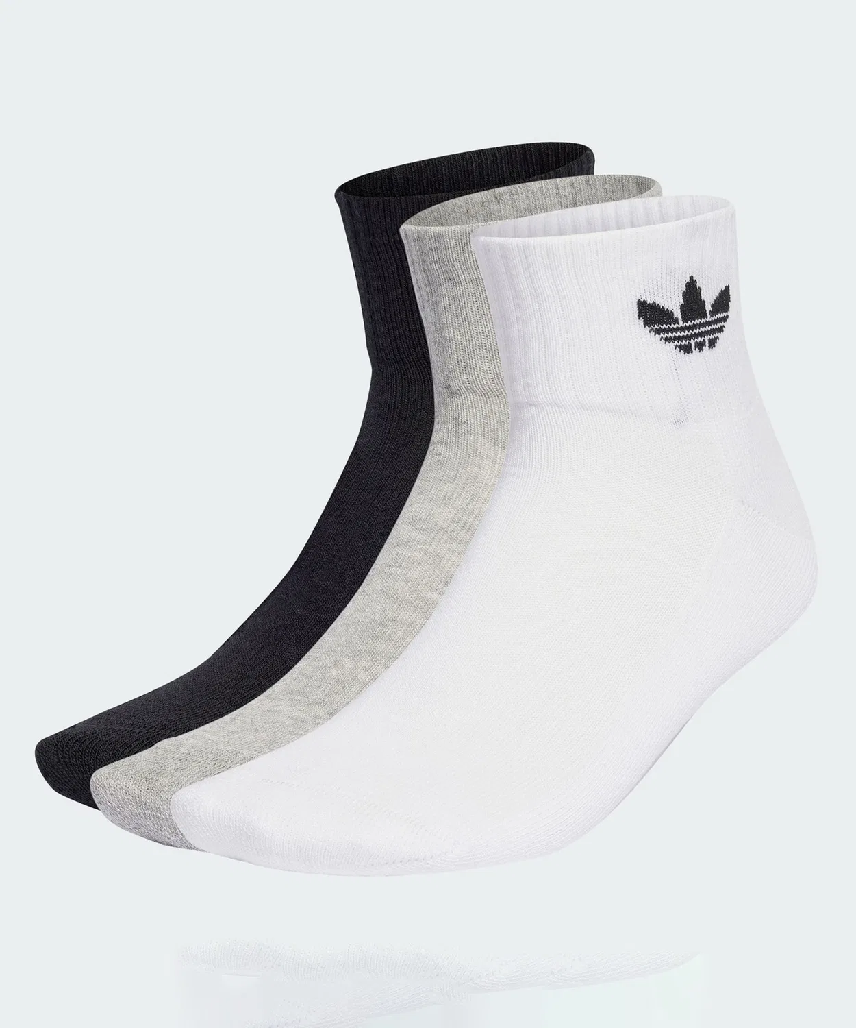Мужские/Женские носки мид-кат 3 пары Adidas Originals, Белый