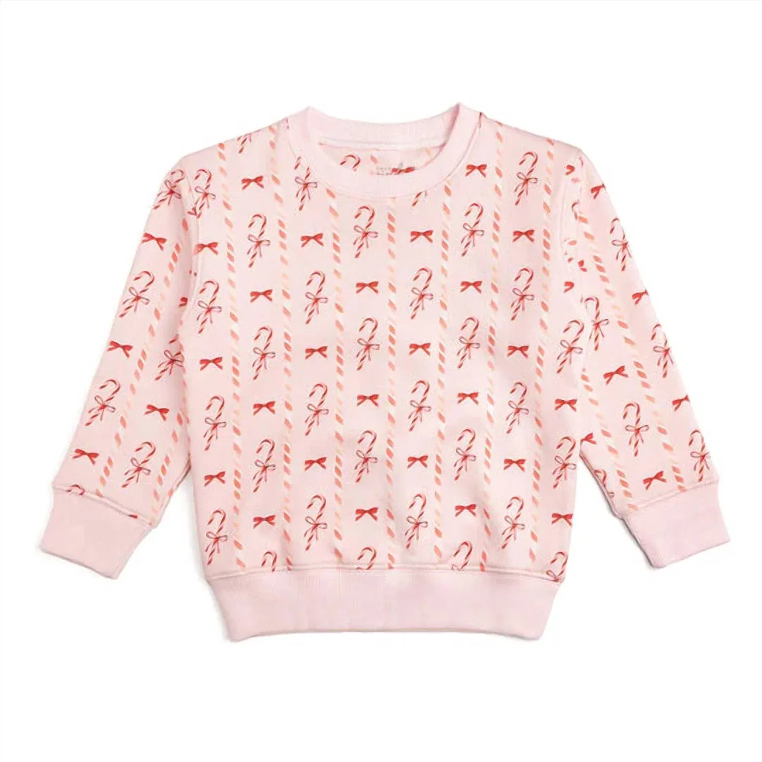 Детский свитшот с принтом Candy Cane Lane SWEET wink, Red White Pink