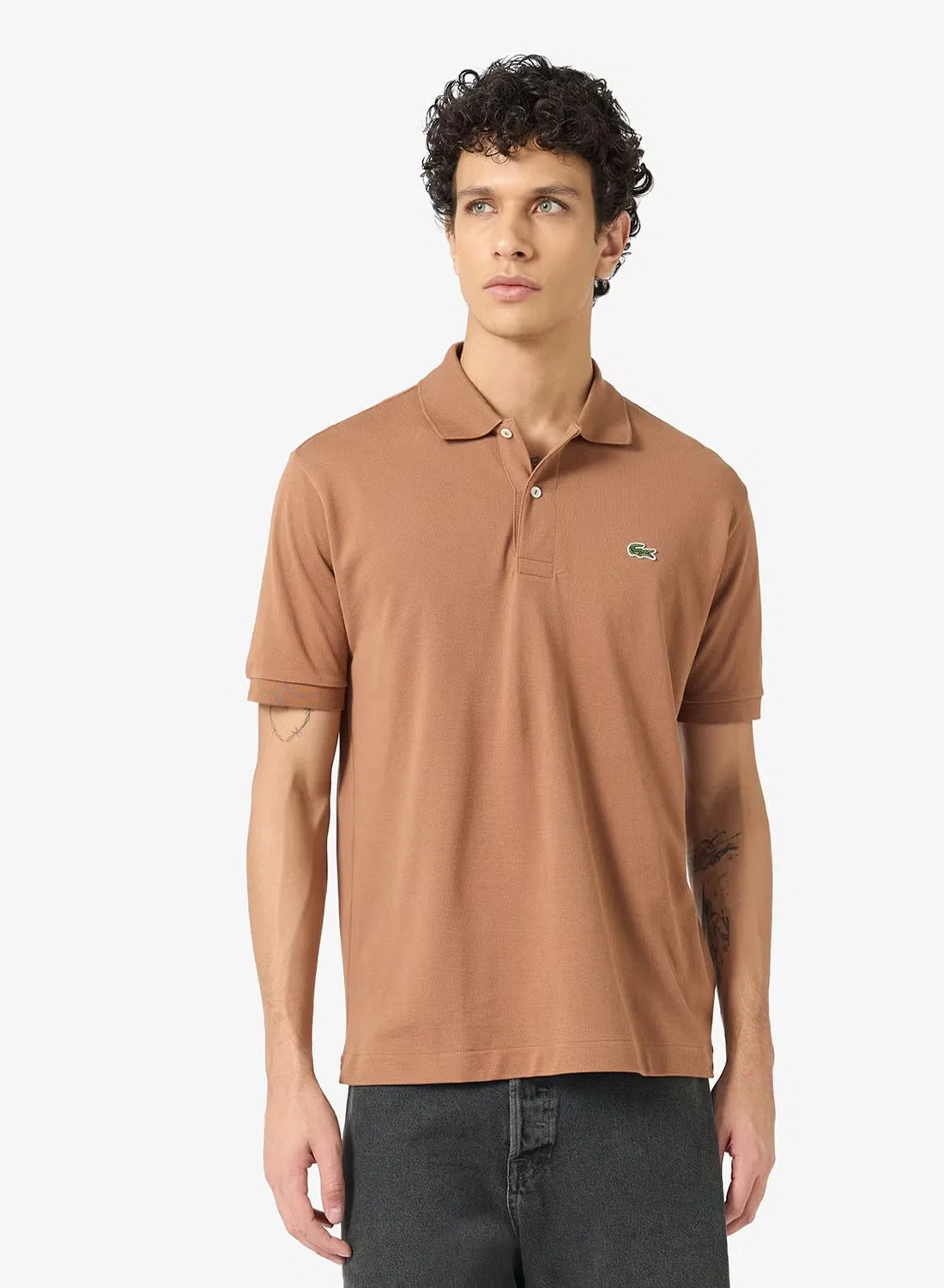 Поло классического кроя Lacoste, коричневый