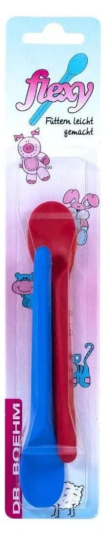 Dr. Boehm GmbH Детская ложка Dr. Boehm Flexy-Mini, 2 шт, 12 см, Синий Красный — фото 2