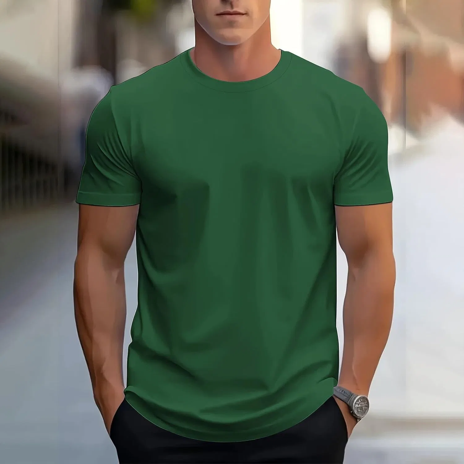 Мужская футболка для фитнеса Athletic, Green — фото 4