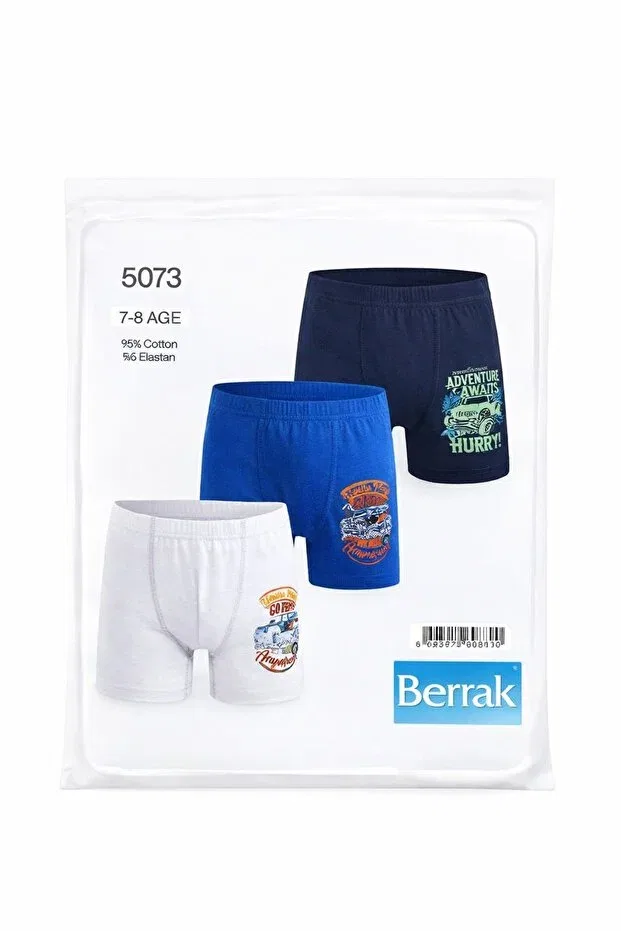 Детские боксеры для мальчиков с принтом 3 шт Berrak, Multicolor