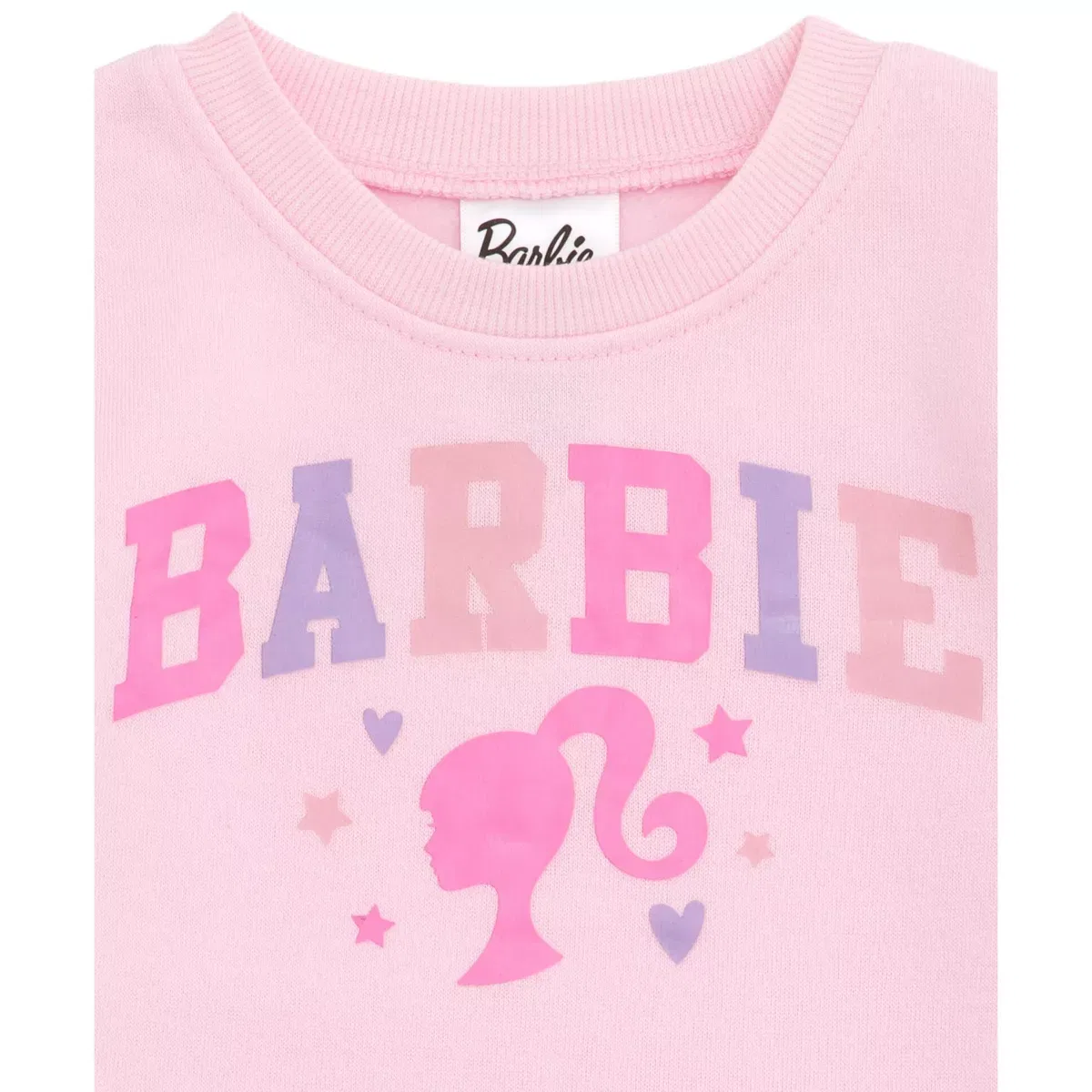 Детское платье-свитшот для девочек с длинным рукавом Barbie, Pastel Pink — фото 4