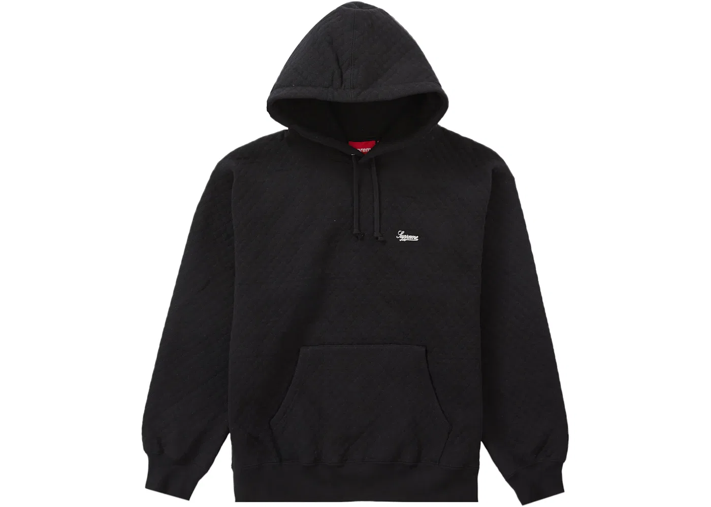 Мужская худи с капюшоном стеганая Supreme Micro Quilted Hooded Sweatshirt, Black