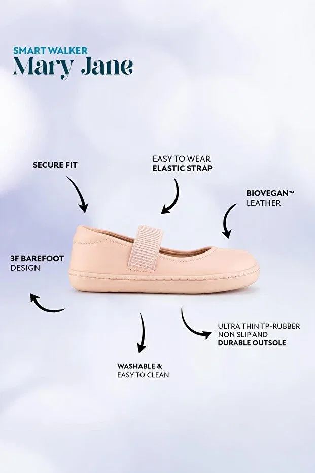 Детские балетки для девочек с принтом Smart Walker Mary Jane Cool Pink Hopfrög, Cool Pink — фото 3