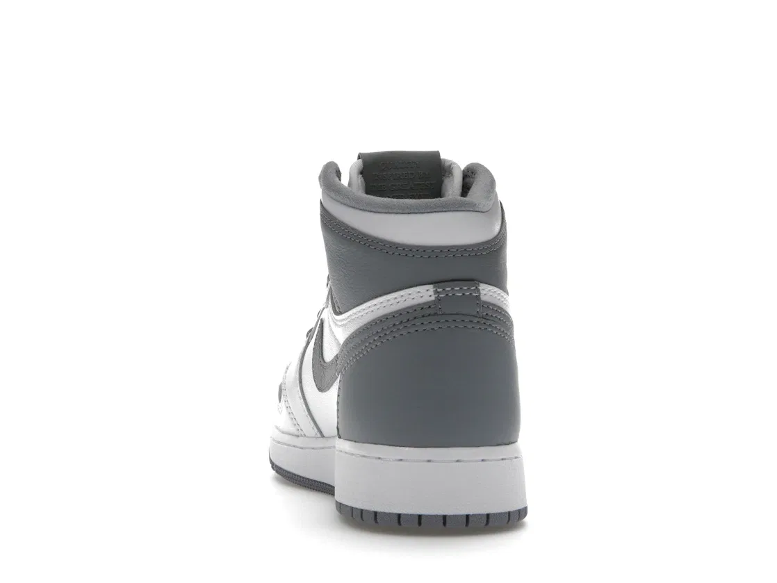 Детские кроссовки высокие с кожаным верхом Jordan 1 Retro High OG Jordan, Stealth White — фото 4