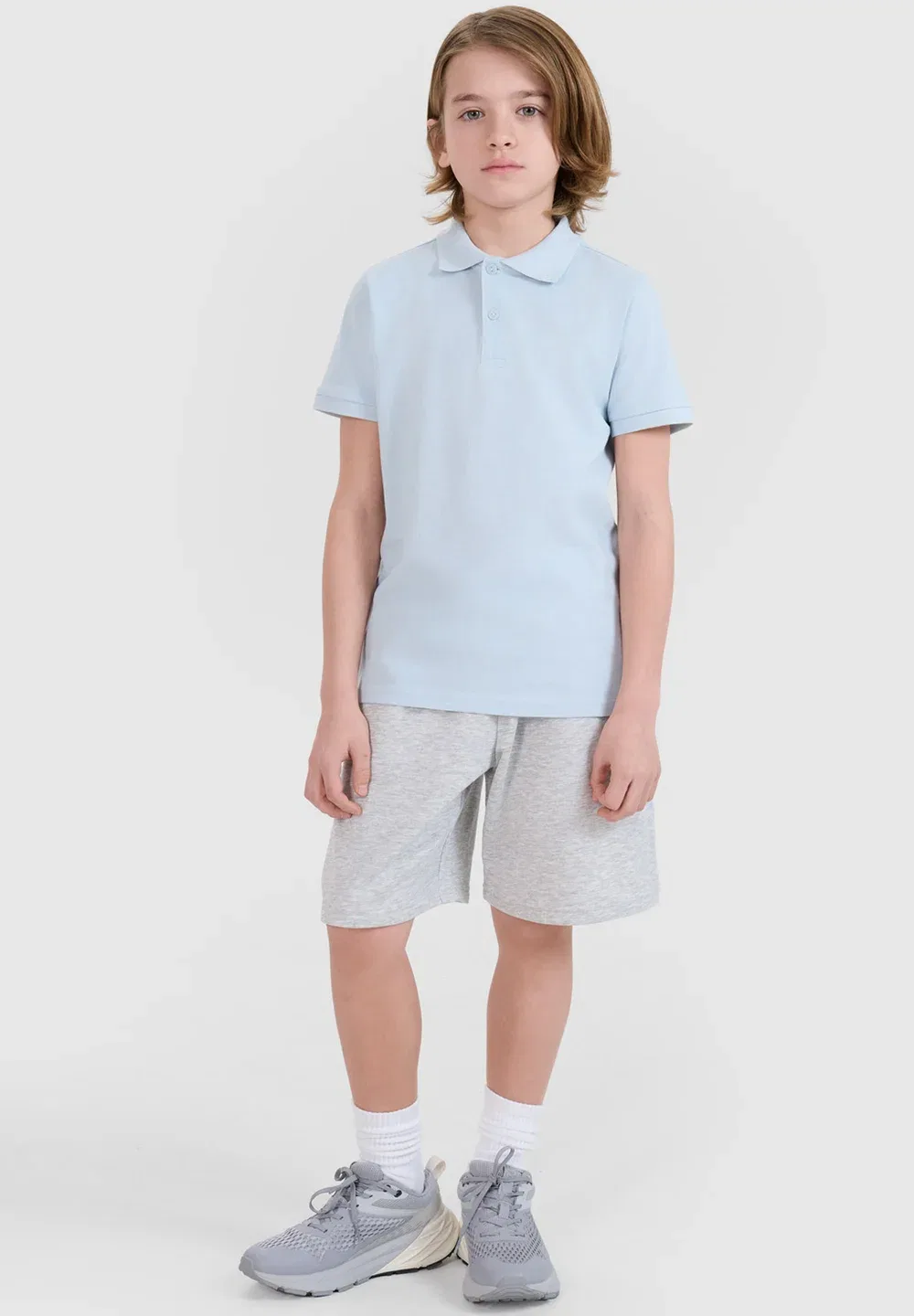 Koszulka polo dziecięca - biała 122 (6-7 лат) унисекс - рубашка-поло 4F, Light Blue — фото 3