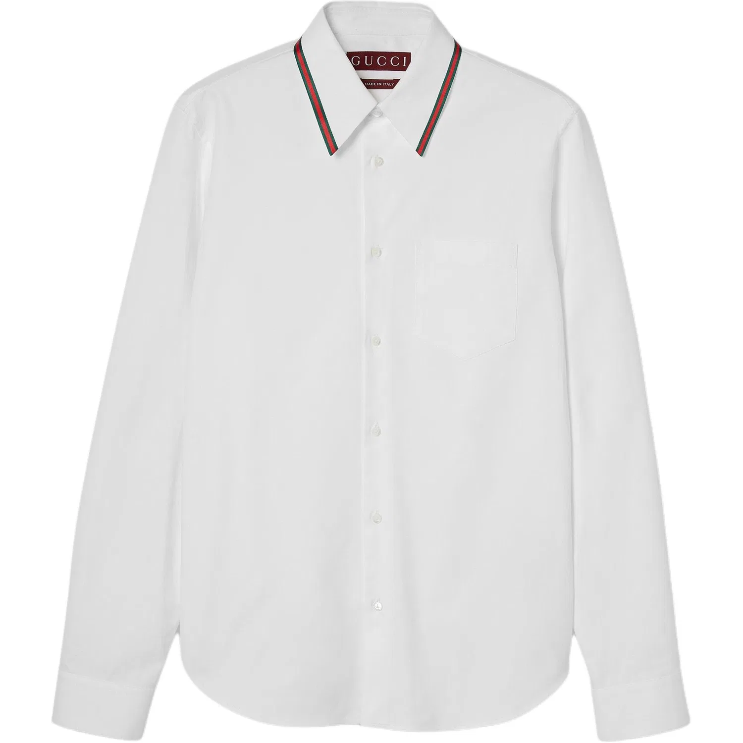 Мужская рубашка оксфорд с полоской Web, GUCCI, White