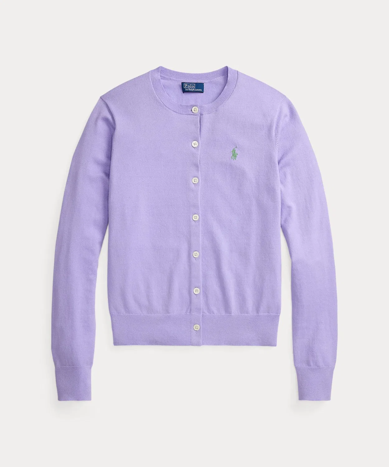 Женский хлопковый кардиган с вышивкой Polo Ralph Lauren, Purple — фото 2