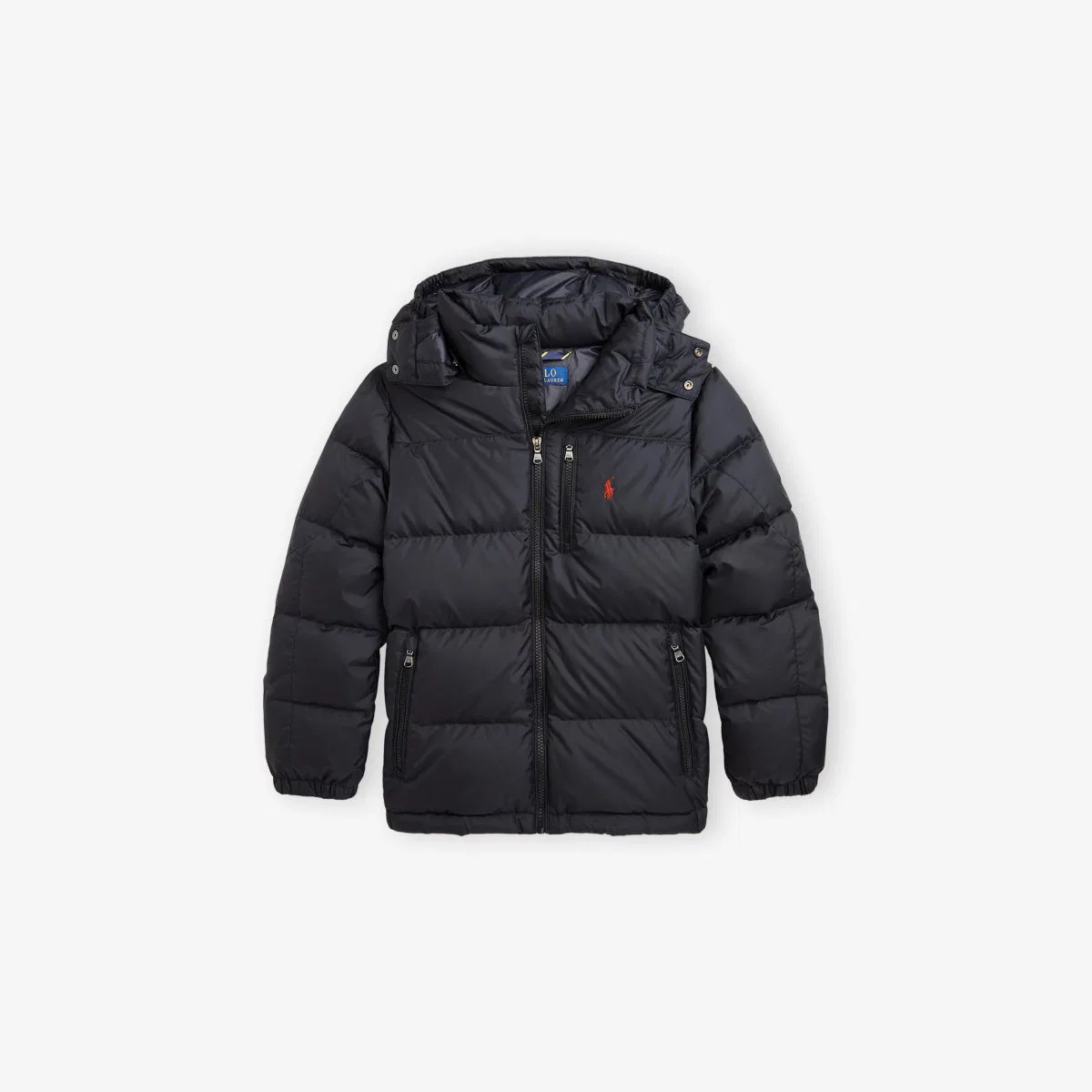 Стеганое пальто для мальчиков с вышитым логотипом Polo Ralph Lauren, черный