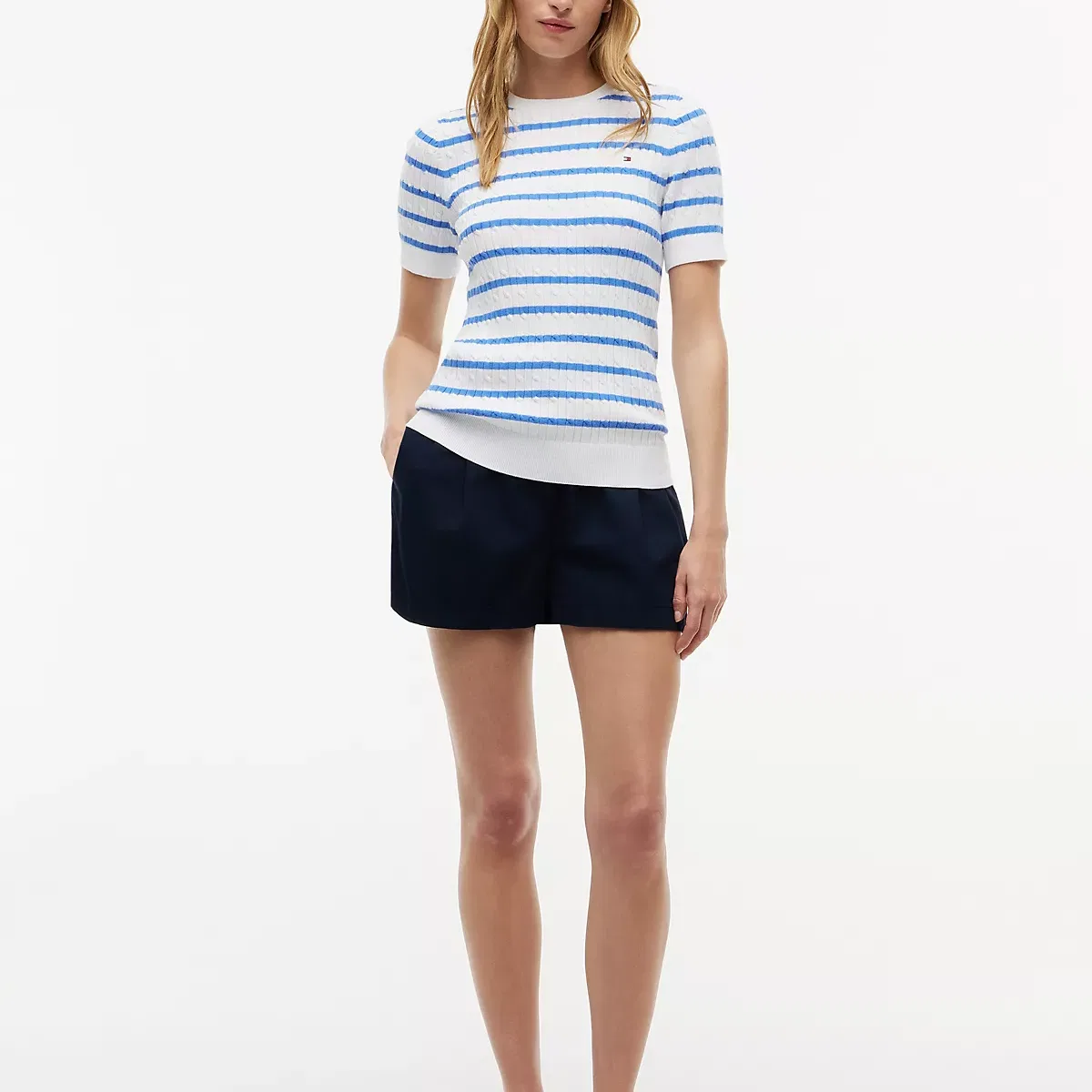 Женский свитер с круглым вырезом Tommy Hilfiger, Optical White — фото 3