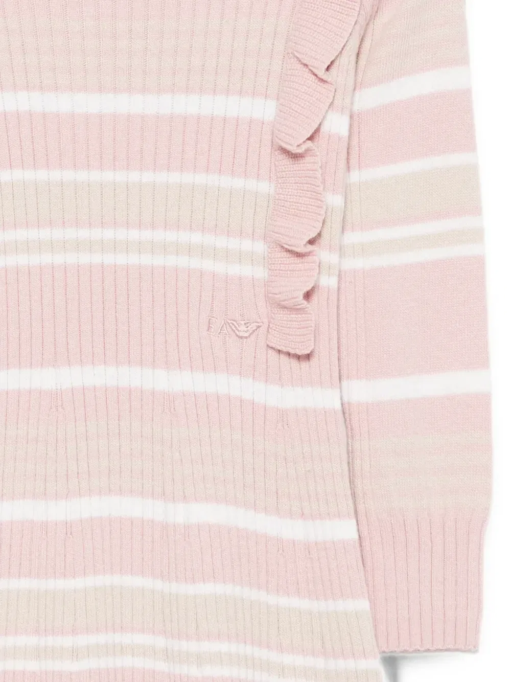 Полосатое платье с оборками Emporio Armani Kids, розовый — фото 3