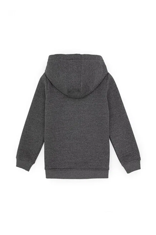 Мужской кардиган на молнии с капюшоном U.S. Polo Assn., Anthracite Melange — фото 2