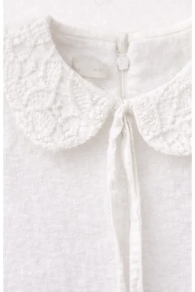 Детское платье для девочек с воротником-питерпан, Peter pan collar, Baby Corner, White — фото 2
