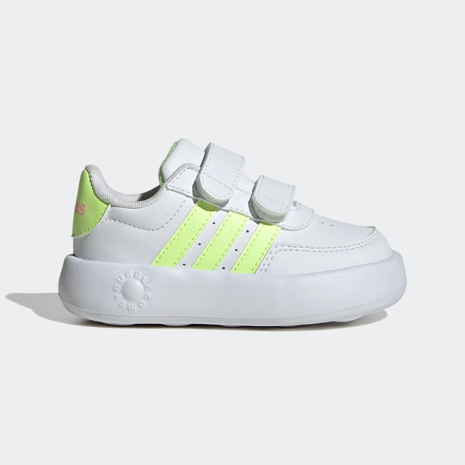 Детские кроссовки на липучке Breaknet 2.0 Adidas Sportswear, Cloud White/Pure Sulfur/Beam Pink — фото 2
