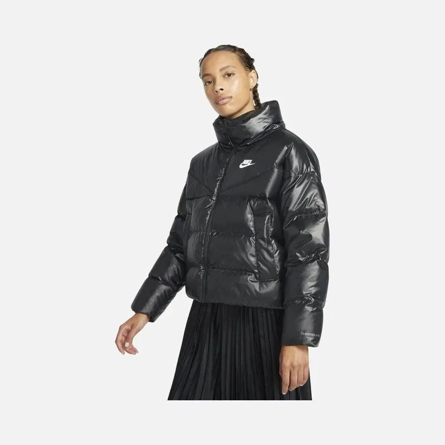 Женская куртка с утеплителем из пуха City Series Therma-Fit Full-Zip Nike, Черный — фото 3