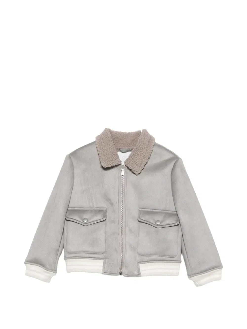 Куртка на молнии с воротником из овчины Eleventy Kids, серый