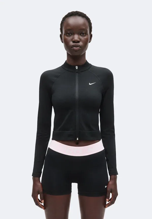 Куртка тренировочная с технологией Dri-fit, Midlayer - training jacket, Nike Performance, Black/White, белый