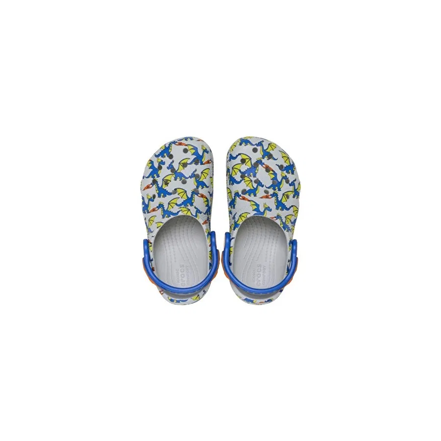 Детские спортивные сандалии Classic Dragon Graphic Clog T Crocs, Серый — фото 4