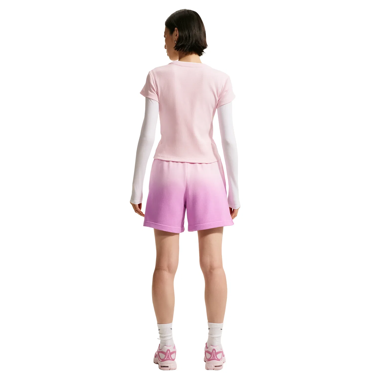 Женские шорты Nike Sportswear Phoenix Fleece с завышенной талией Pink Foam Light Magenta, розовый — фото 3