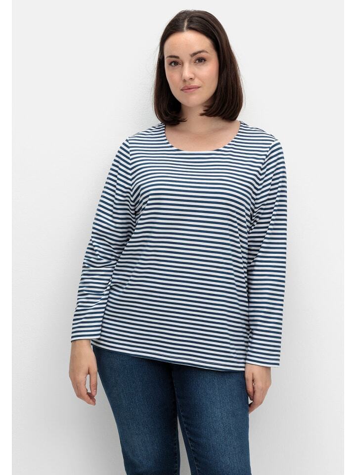 

Футболка sheego Langarmshirt, цвет marine gestreift