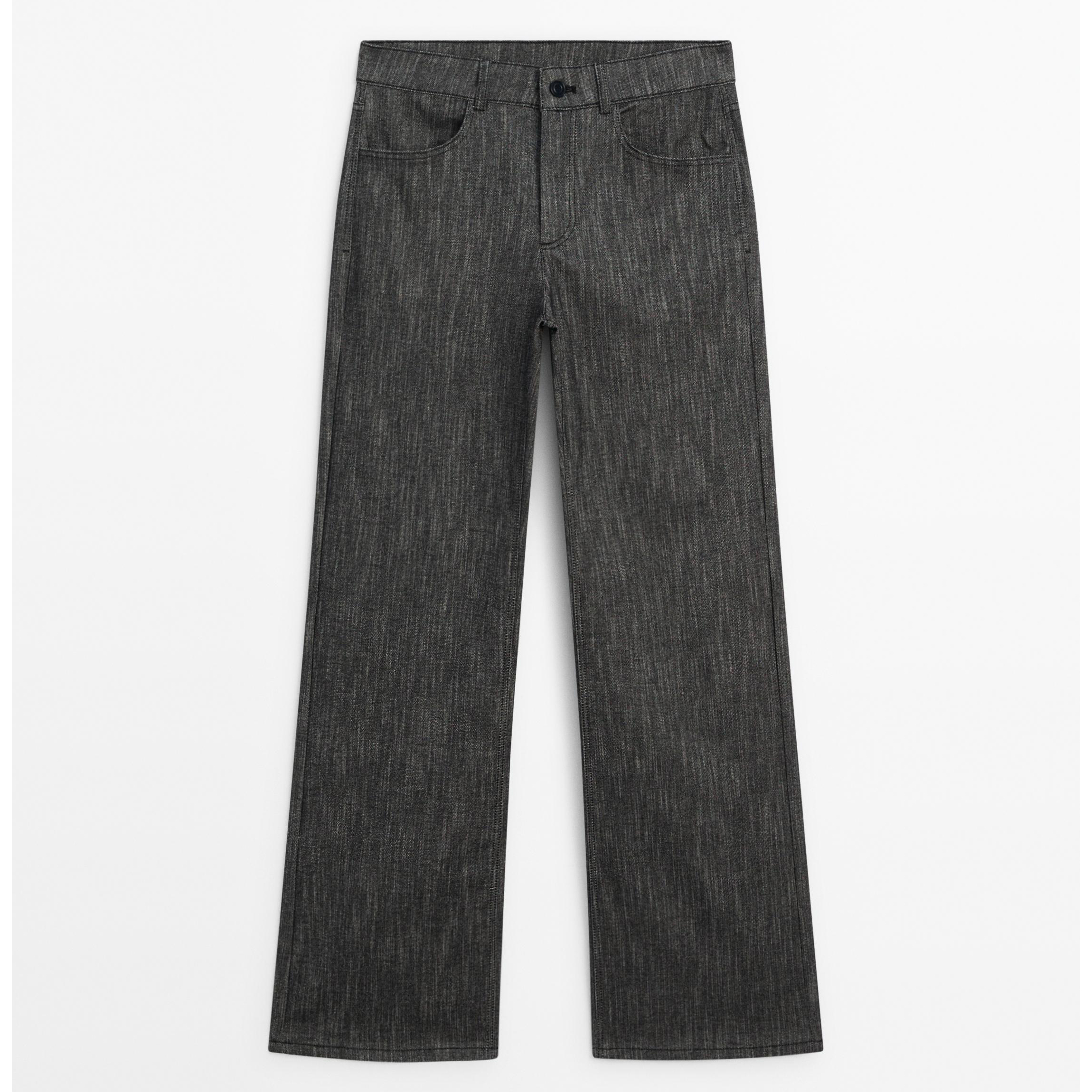

Широкие джинсы с крапинками Massimo Dutti, black, Черный, Широкие джинсы с крапинками Massimo Dutti, black