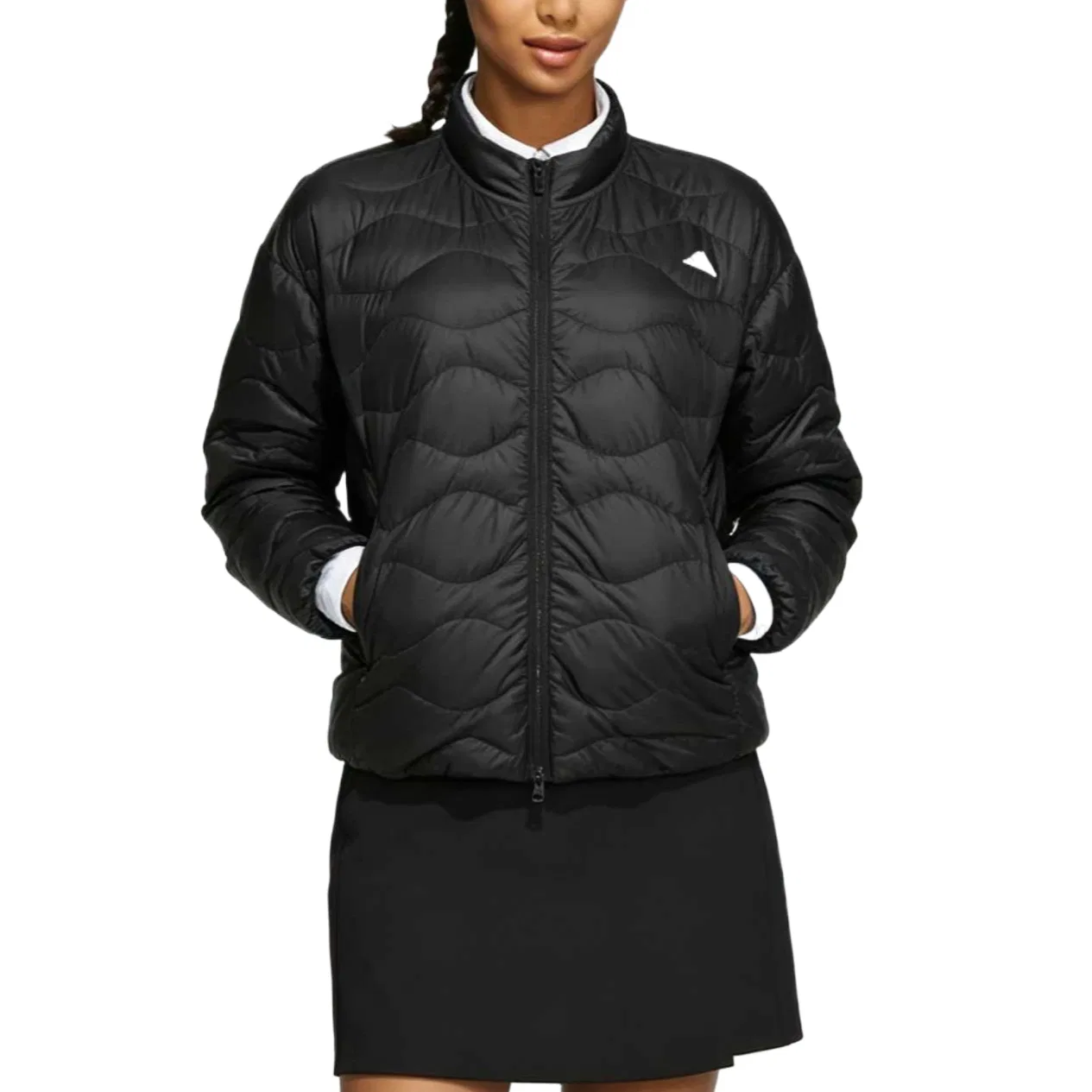 Женский пуховик с воротником-стойкой прямой посадки Adidas, Black
